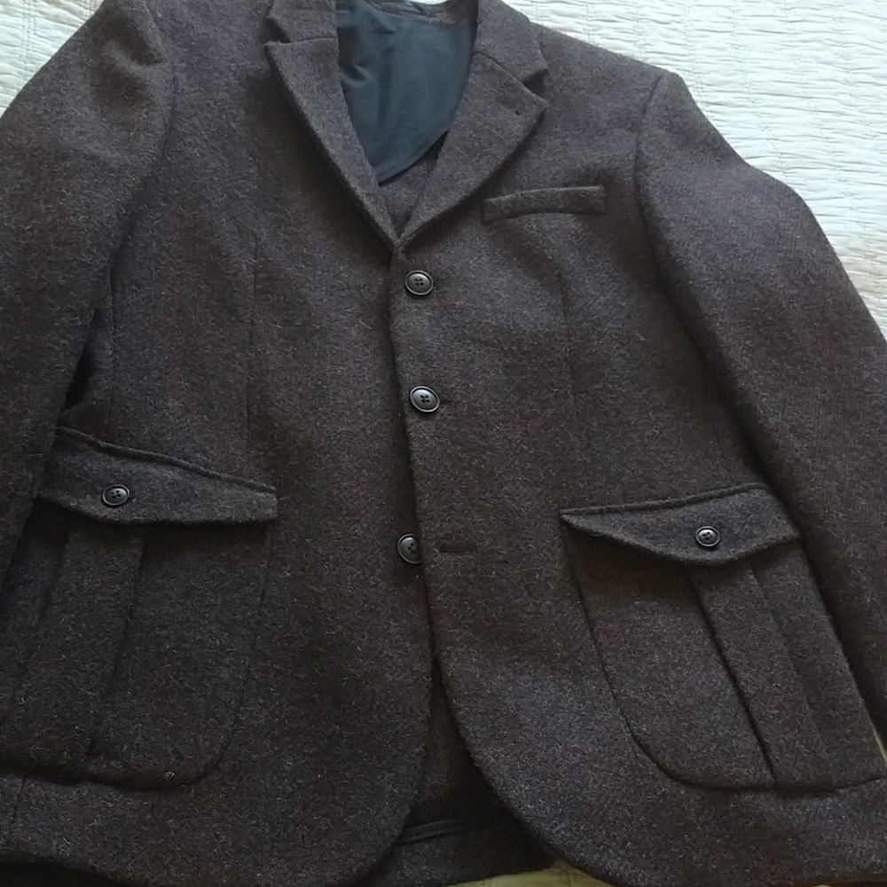 Handwoven Wool Slim Fit Harris Tweed Wool Jacket
